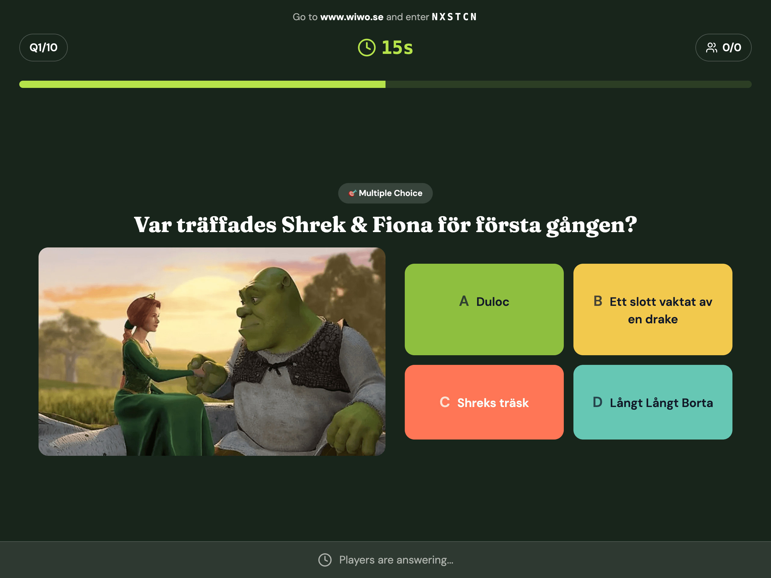 Förhandsvisning av anpassat quiz