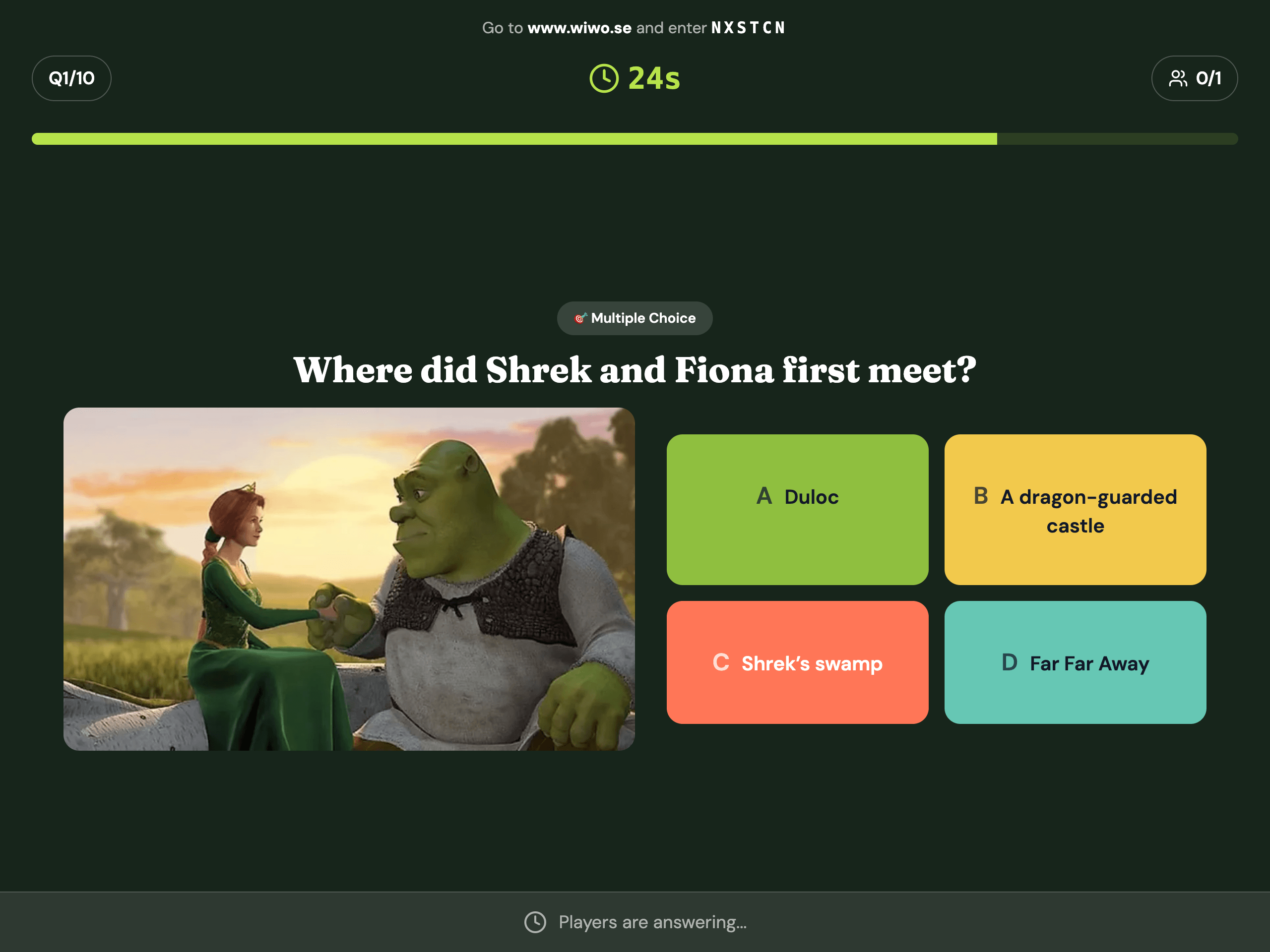 Styled quiz presentation preview