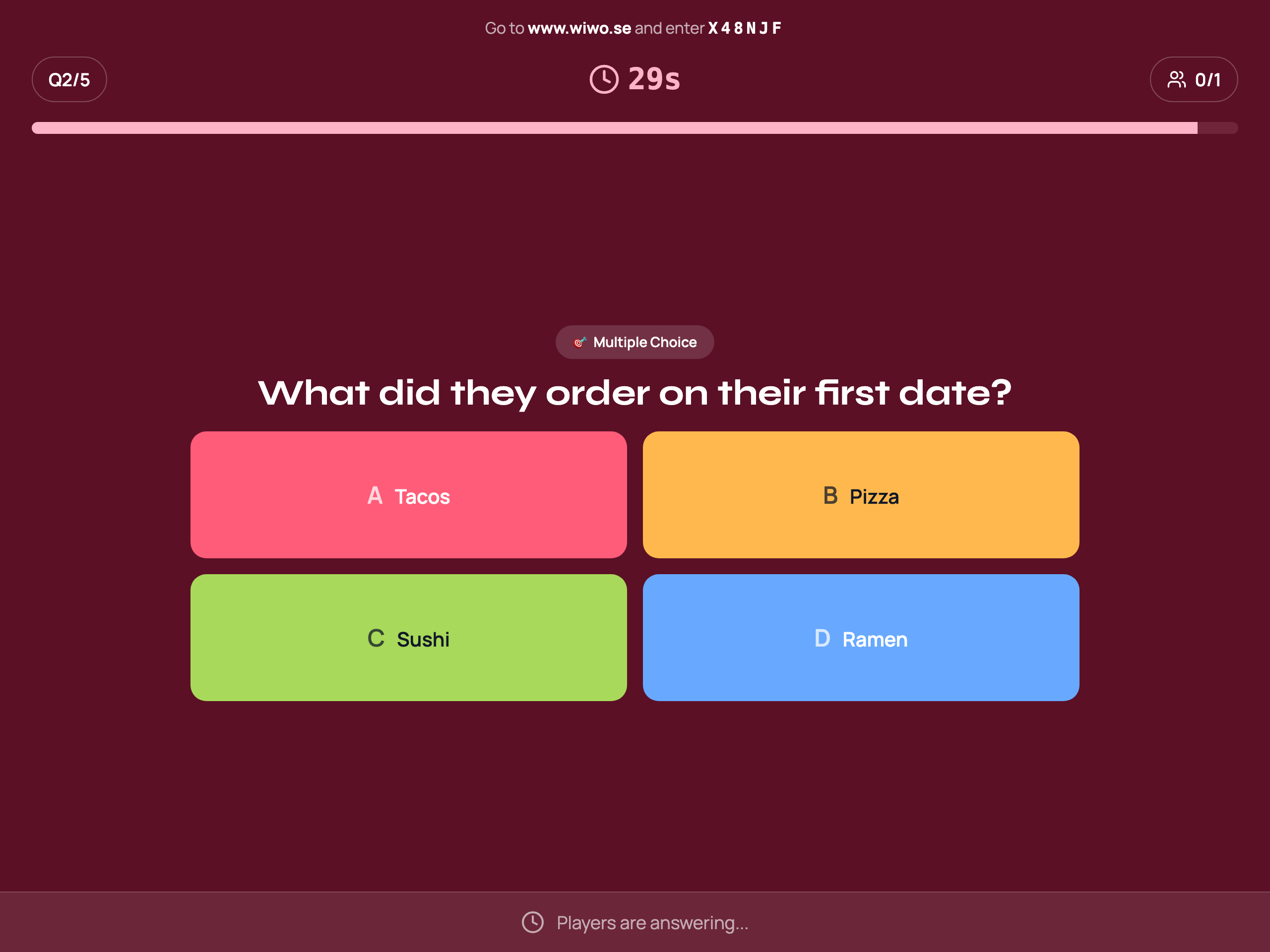 Styled quiz presentation preview