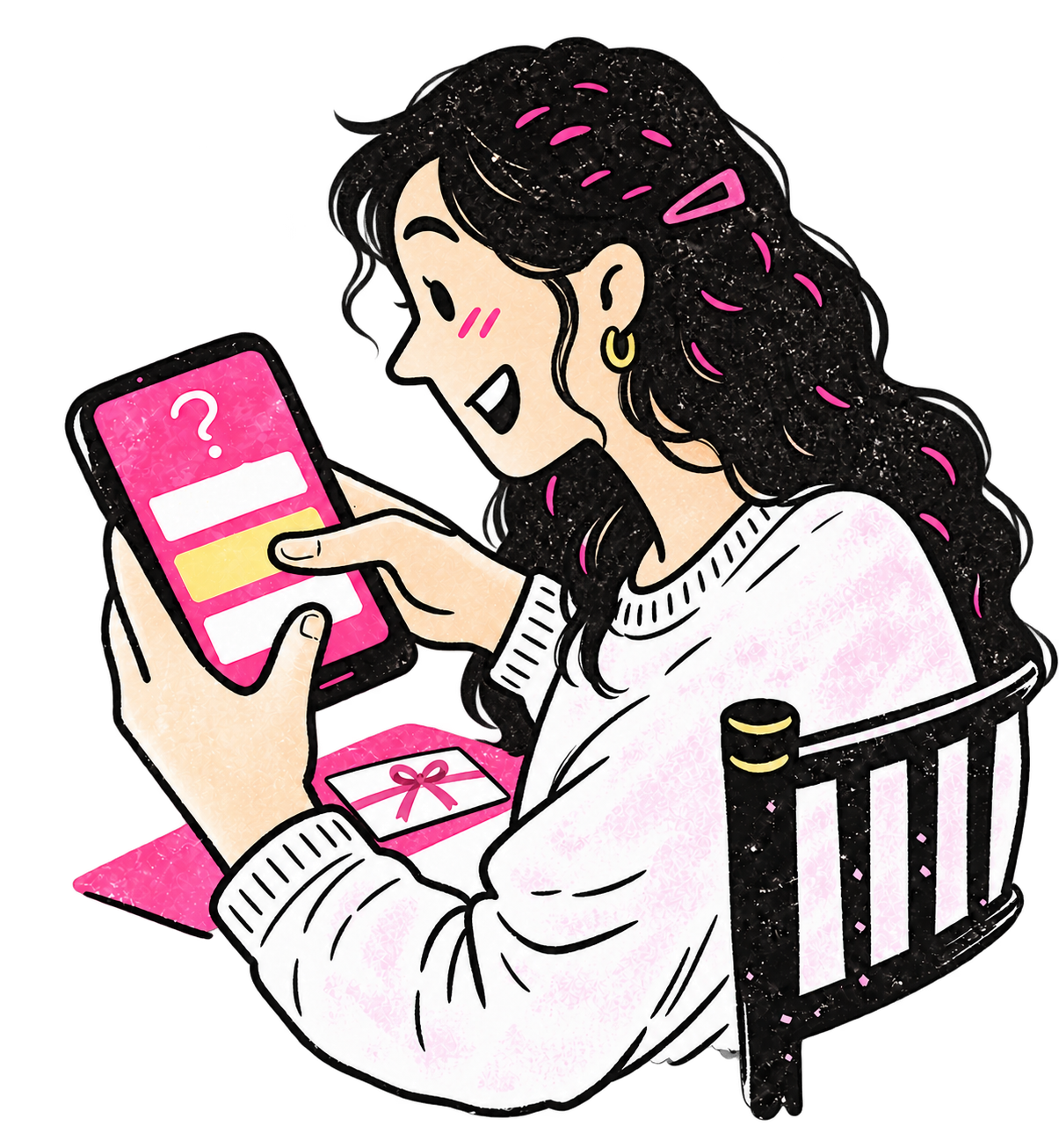 A guest answering a self-paced party quiz
