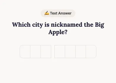 Text-answer question on a player's phone with letter slots for New York