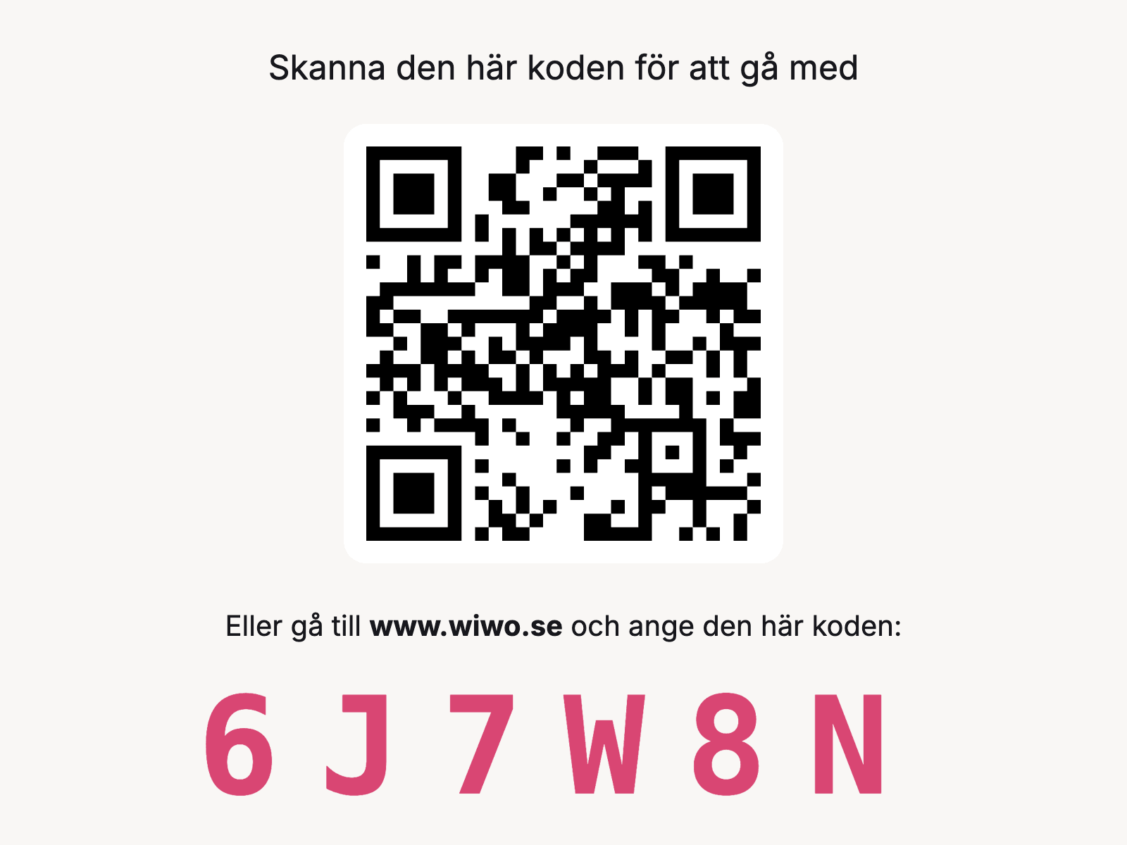 Bekräftelseskärm för att gå med i quizet